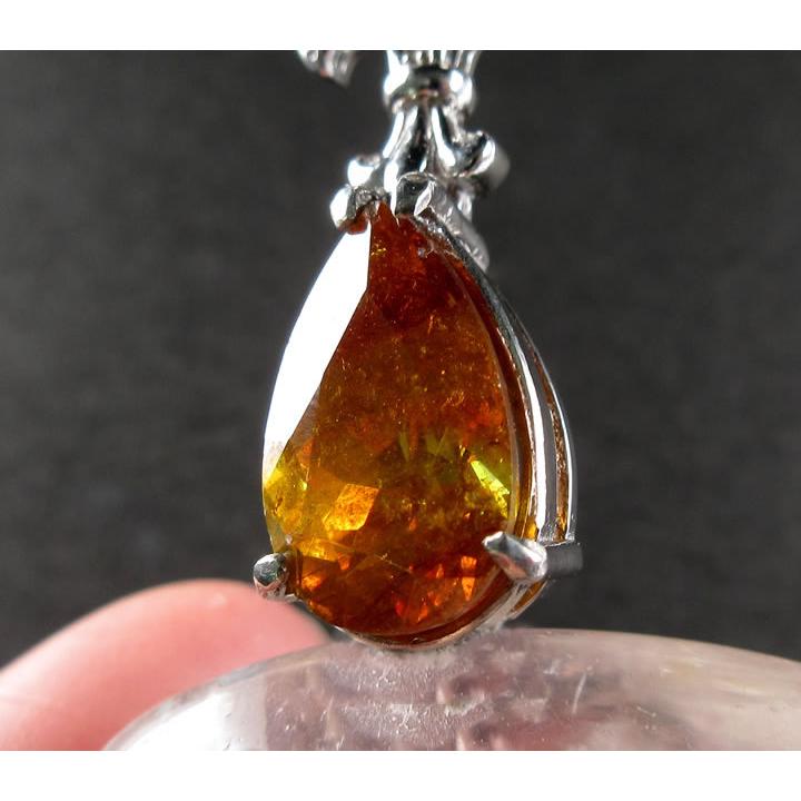 スファレライト 7.3ct ペア デザイン ペンダント シルバー925 ロジウム
