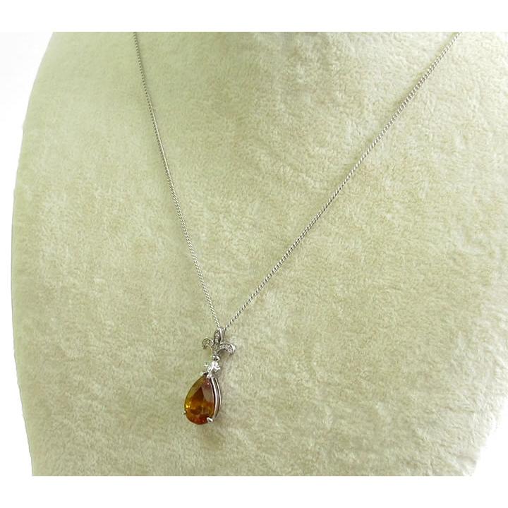 スファレライト 7.3ct ペア デザイン ペンダント シルバー925 ロジウム