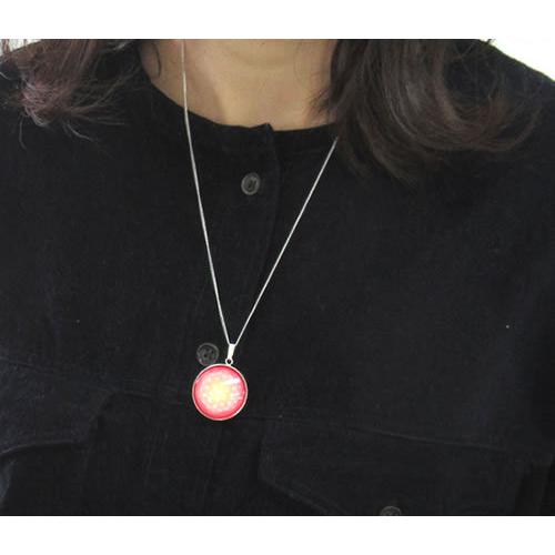 フラワーオブライフ チャクラカラー対応ペンダント 第三チャクラ  