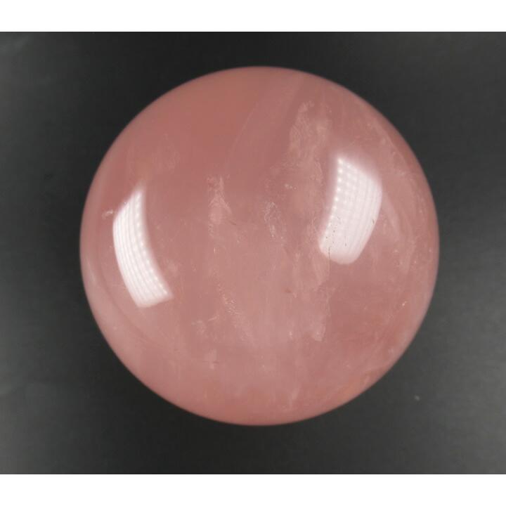 スターローズクォーツ スフィア 丸玉 虹あり 78mm 643g ディープカラー 'ピンクの龍神と観音様’ 神の愛につながる 愛の女神 天然石 rose086の画像