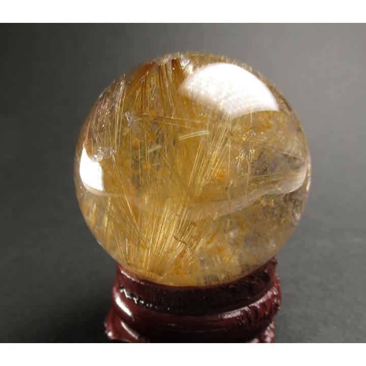 ルチル入りクォーツ スフィア ( 丸玉 ) 36mm 豊かさ 繁栄 金運 成功