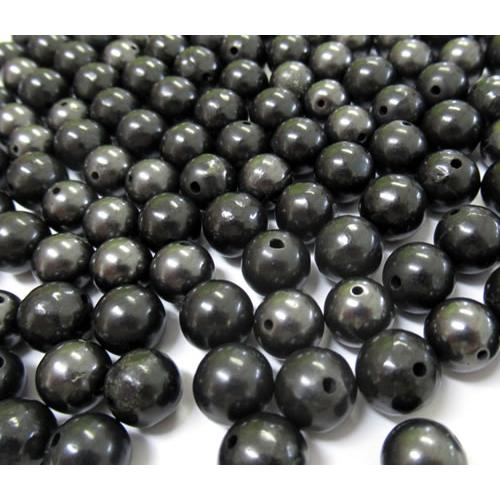 訳あり10粒セット】シュンガイトビーズ10mm かつてない保護の石 