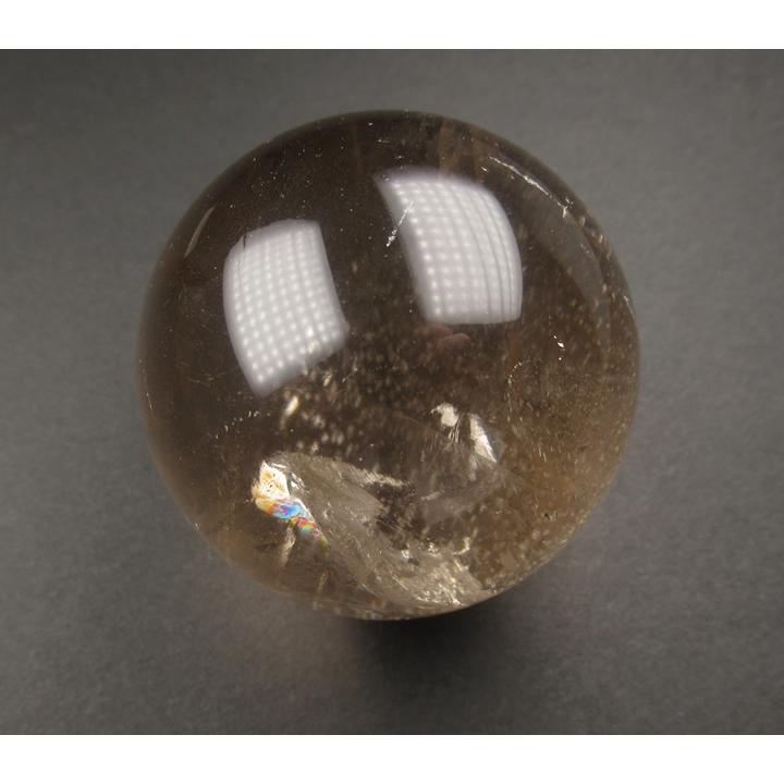 スモーキークォーツ スフィア 54mm 丸玉 虹あり ブラジル産 龍神