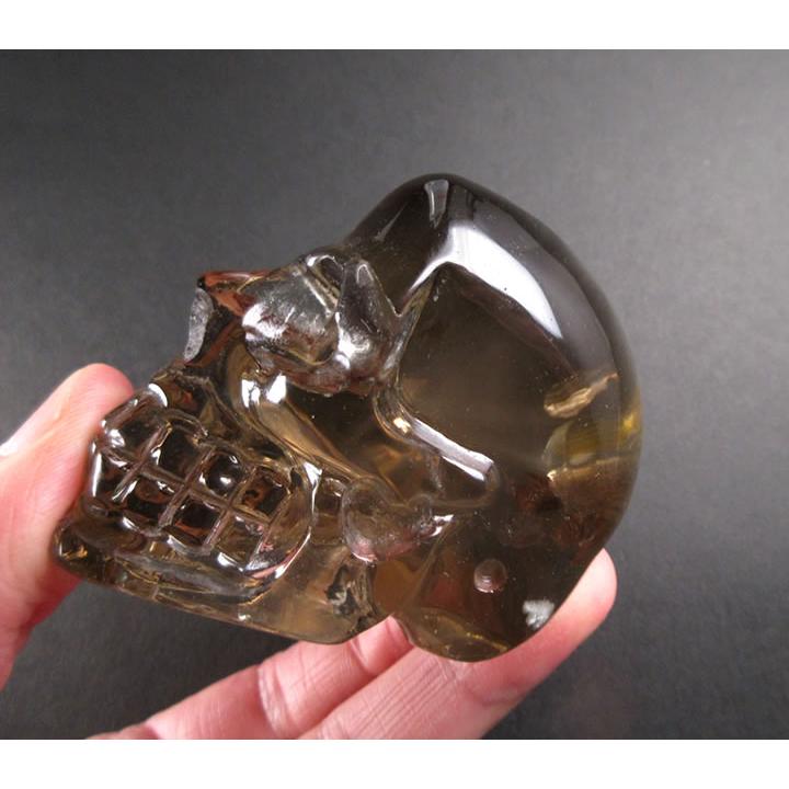 クリスタルスカル スモーキークォーツ 68mm 虹あり ブラジル産 天然石