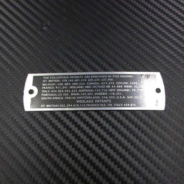 エンジンカバー サインアルミプレート WESLAKE PATENTS : AC MINDS 