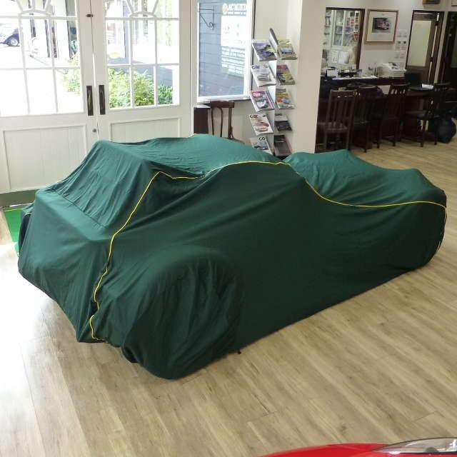 インドア カーカバー ボディカバー ケータハム7 グリーン＆イエローパイピング ロゴ刺繍 ACAJ COVER CAT7 79 AC 自動車