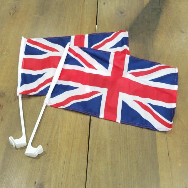ばや様　ユニオンジャックのフラッグ Union Jack ユニオンジャック カーウィンドウ フラッグ 2本セット : AC