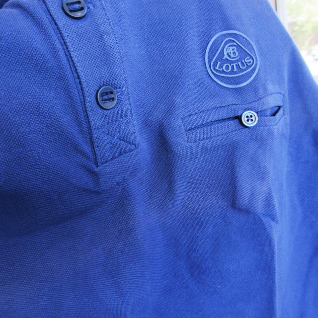 訳あり】ロータス LOTUS ポロシャツ半袖 ブルー ロータスロゴ ユニオン 