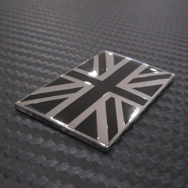 英国国旗 ユニオンジャック ブラック＆シルバー メタルバッチ