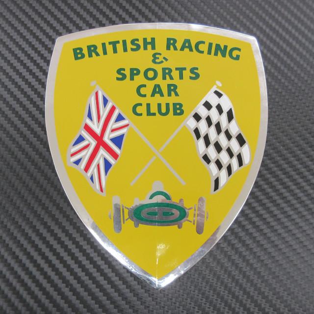 BRITISH RACING & SPORTS CAR CLUB Lサイズ メタリックステッカー acajsticker599