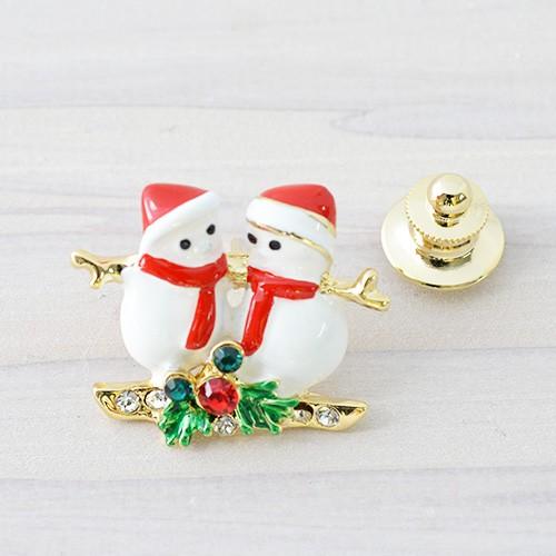 ブローチ クリスマス 双子のスノーマン 柊 マフラー Dk8549 アクセサリーウインドミル 通販 Yahoo ショッピング