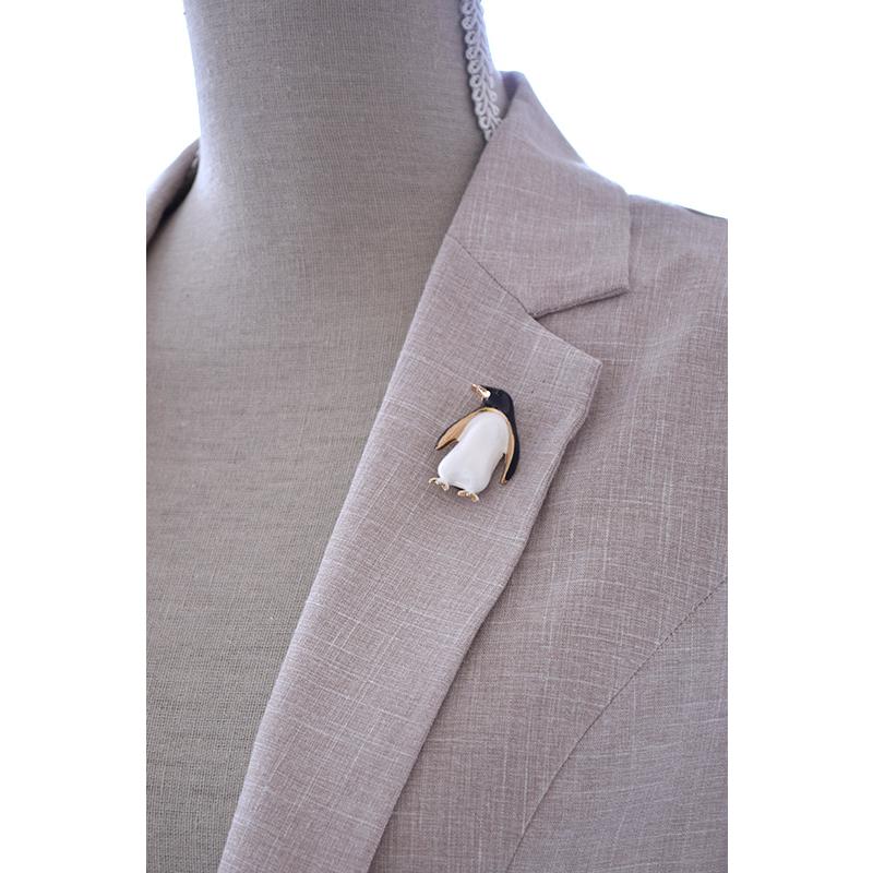 ブローチ ペンギン 動物 ジャケット スーツ アクセサリー レディース