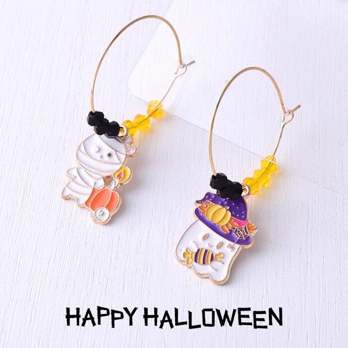 ピアス オバケ ハロウィン フープピアス ハロウィンパーティー ぶら下がり 個性的 | 