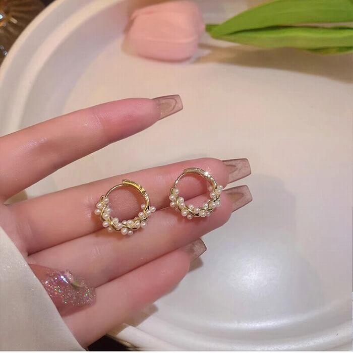 ピアス パール ゴールド フープピアス シンプルデザイン パール粒 小さめ |  | 02