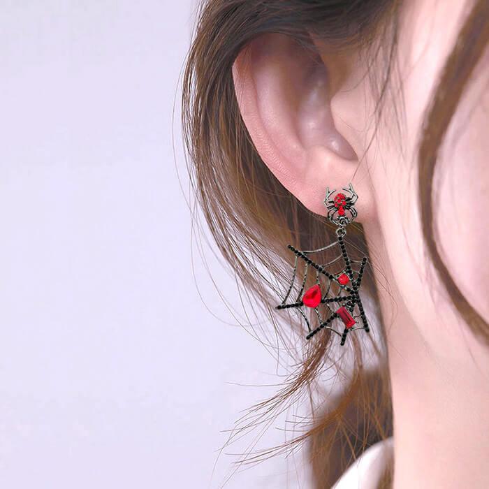 ピアス 蜘蛛の巣 ハロウィン ハロウィンパーティー ぶら下がり 個性的 |  | 01
