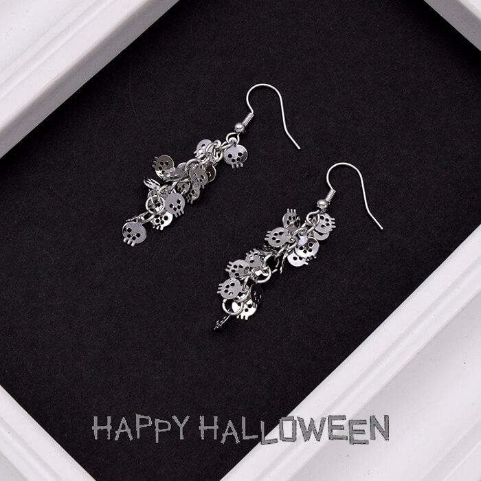 ピアス ガイコツ ハロウィン 骸骨の集合体 ハロウィンパーティー ぶら下がり 個性的 | 