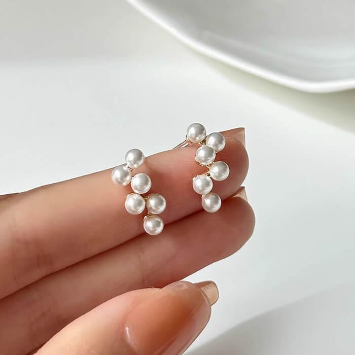 ピアス パール ゴールド ドロップ ブーケデザイン 普段使い シンプルデザイン |  | 02