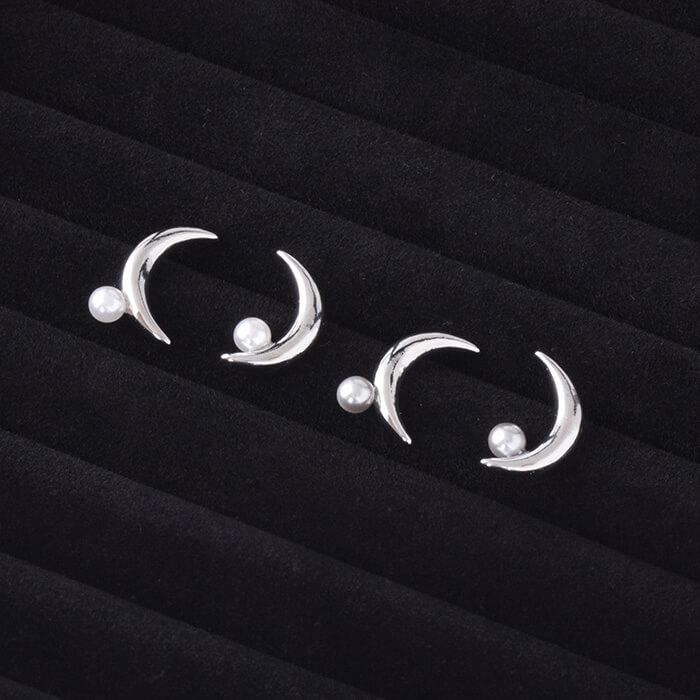ピアス 三日月 パール グレーパール アシンメトリーデザイン 左右非対称 |  | 04