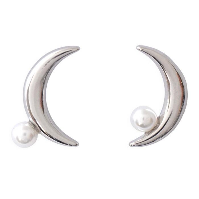 ピアス 三日月 パール グレーパール アシンメトリーデザイン 左右非対称 |  | 06