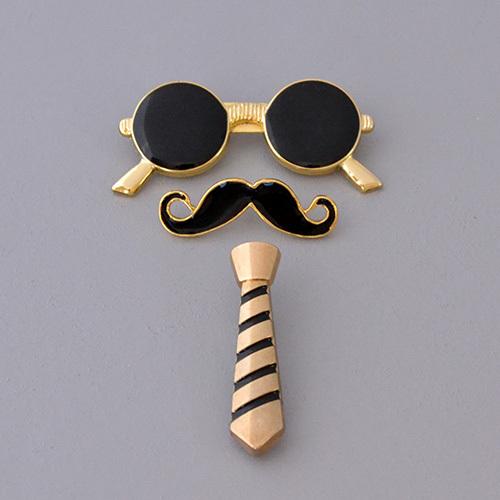 ブローチ サングラス 髭 ネクタイ レディース メンズ アクセサリー スーツ ジャケット おじさん 大幅値下げランキング