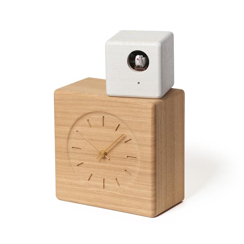 置き時計Cubist Cuckoo Clock / ナチュラル＋ホワイト  カッコー時計【在庫がない場合２〜４週間かかる事ございます。ご希望の添えない際はキャンセル承ります】｜accaplus