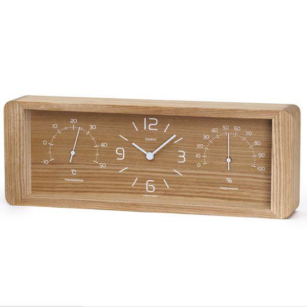 置時計 Yokan レムノス 温湿度計付時計 ナチュラル【在庫がない場合2〜4週間かかる事ございます。ご希望の添えない際はキャンセル承ります
