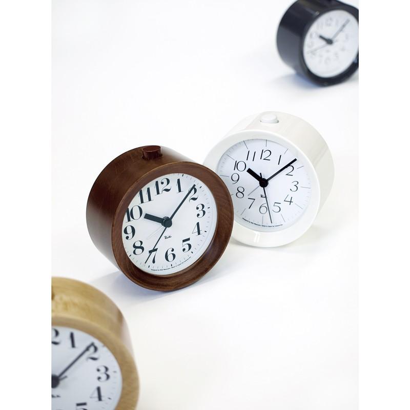 目覚まし時計 RIKI ALARM CLOCK / レムノス ブラウン 【在庫がない場合2〜4週間かかる事ございます。ご希望の添えない際は