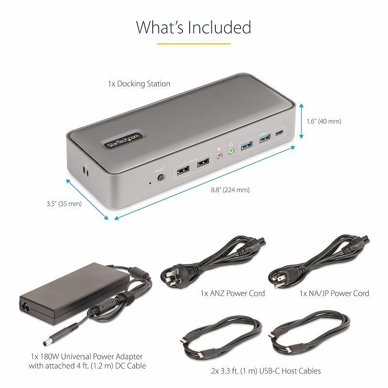 ドッキングステーション USB-C KVM機能 デュアルモニター 4K60Hz