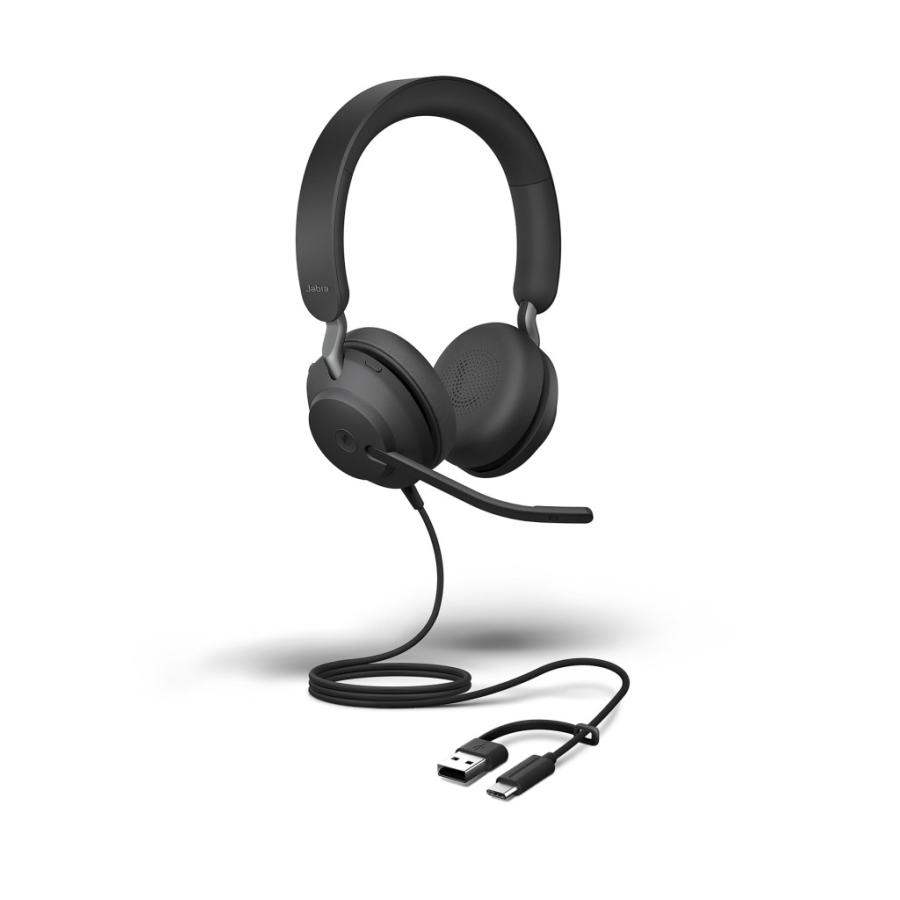 【開封済・未使用】Jabra Evolve2 40 有線ヘッドホン ヘッドセット Jabra Evolve2 40 SE MS Stereo USB C/A 有線 両耳 : アクセルジャパン