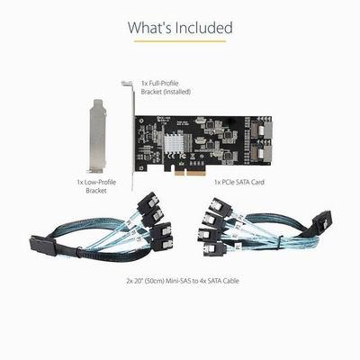 SATA 8ポート増設 PCI Expressインターフェースカード PCI-SATA変換 4x
