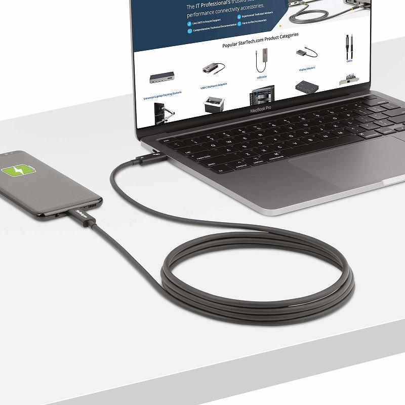 Thunderbolt 4ケーブル 2m 8K60Hz 40Gbps 100W PD Intel認証品 USB4
