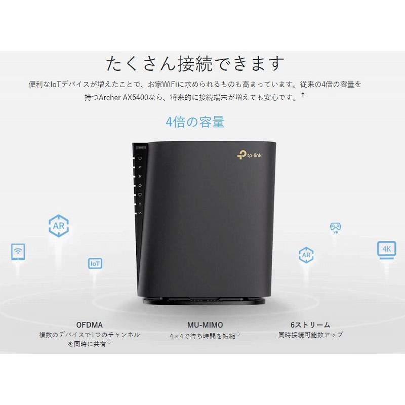 tp-link wifi ルーター AX5400 6ストリーム ギガビットデュアルバンド