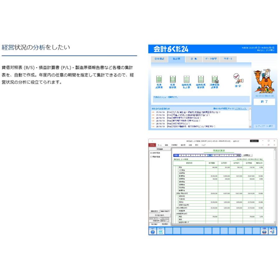 会計らくだ24 BSL 【送料無料】 記帳 会計ソフト インボイス 法人 個人 