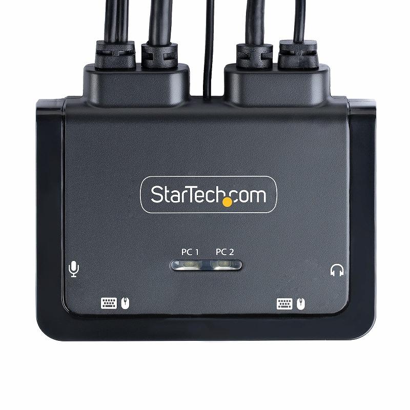 KVMスイッチ 2ポート シングルモニター 4K60Hz HDMI ハイブリッド接続(USB-A HDMI & USB-C DP Altモード) ケーブル一体型 手元スイッチ CPU切替器(2台用)_7