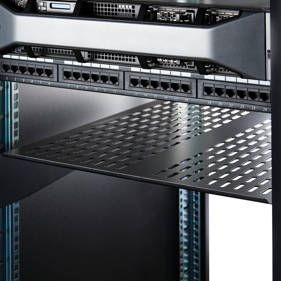 2Uラック 2U 固定式サーバーラックマウント棚板 放熱用スリット付き 奥行き559mm