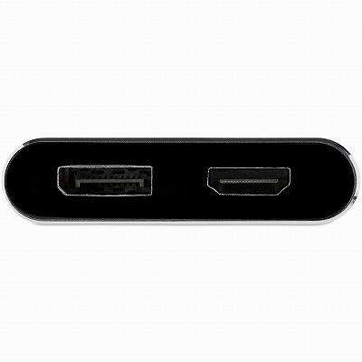 USB-C-DisplayPort HDMI変換アダプタ 4K 60Hz対応 USB Type-C接続HDMI ディスプレイポート 2 in 1アダプタ   スターテック Startech 3年保証の画像