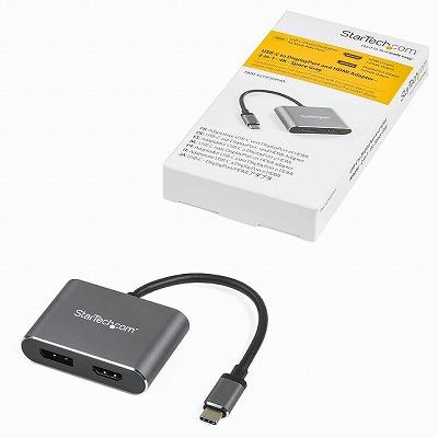 USB-C-DisplayPort HDMI変換アダプタ 4K 60Hz対応 USB Type-C接続HDMI ディスプレイポート 2 in 1アダプタ   スターテック Startech 3年保証の画像