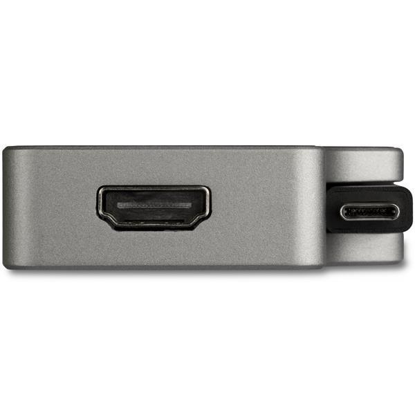 USB Type-C接続マルチディスプレイアダプタ 95W USB PD対応 4K 60Hz対応 スペースグレー VGA DVI HDMI mDP出力対応  スターテック Startech 3年保証の画像