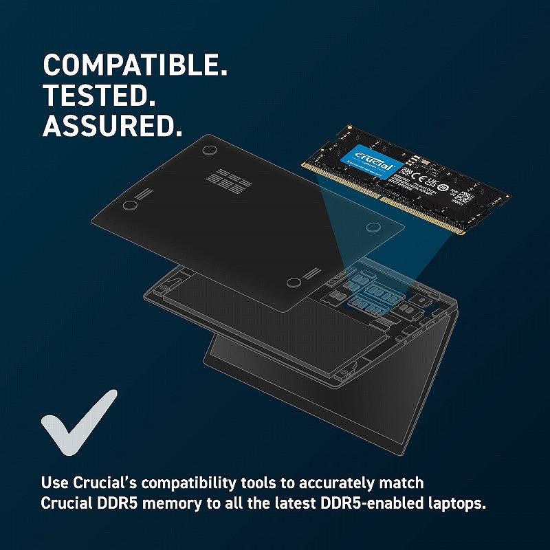 crucial 8GB DDR5-4800 SODIMM CL40(16Gbit) : アクセルジャパン