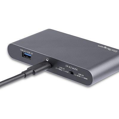USB-C 接続マルチアダプタ 4K DispplayPort x2 Windows対応 USB-C対応デュアルDPアダプタ 2x USB-Aポート 100W PD 3.0 ギガビット有線LANポート スターテックの画像