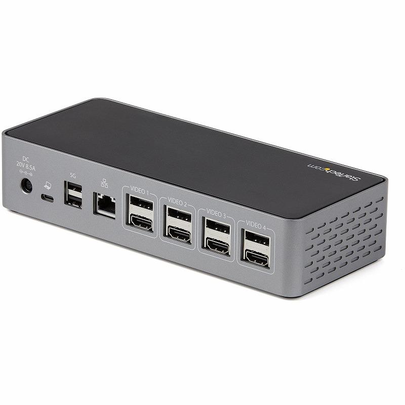 ドッキングステーション USB-C接続 4画面 4K60Hz HDMI & DisplayPort