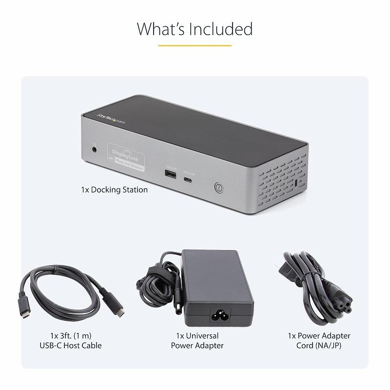 ドッキングステーション USB-C接続 4画面 4K60Hz HDMI & DisplayPort