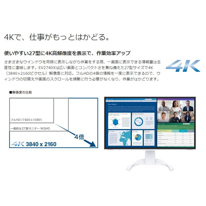 EIZO ≪FlexScan≫ 27インチカラー ブラック 液晶モニター(3840x2160