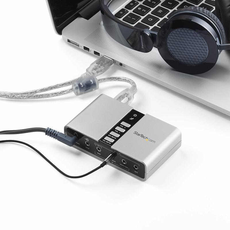 7.1ch対応USB接続外付けサウンドカード USB-DACヘッドホンアンプ USB