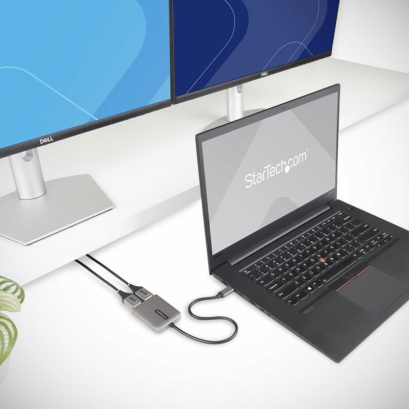 MSTハブ USB-C接続 デュアルモニター 4K60Hz DisplayPort 1.4 Altモード HDR 30cm ケーブル Windowsのみ マルチディスプレイ 分配器 スターテック_6
