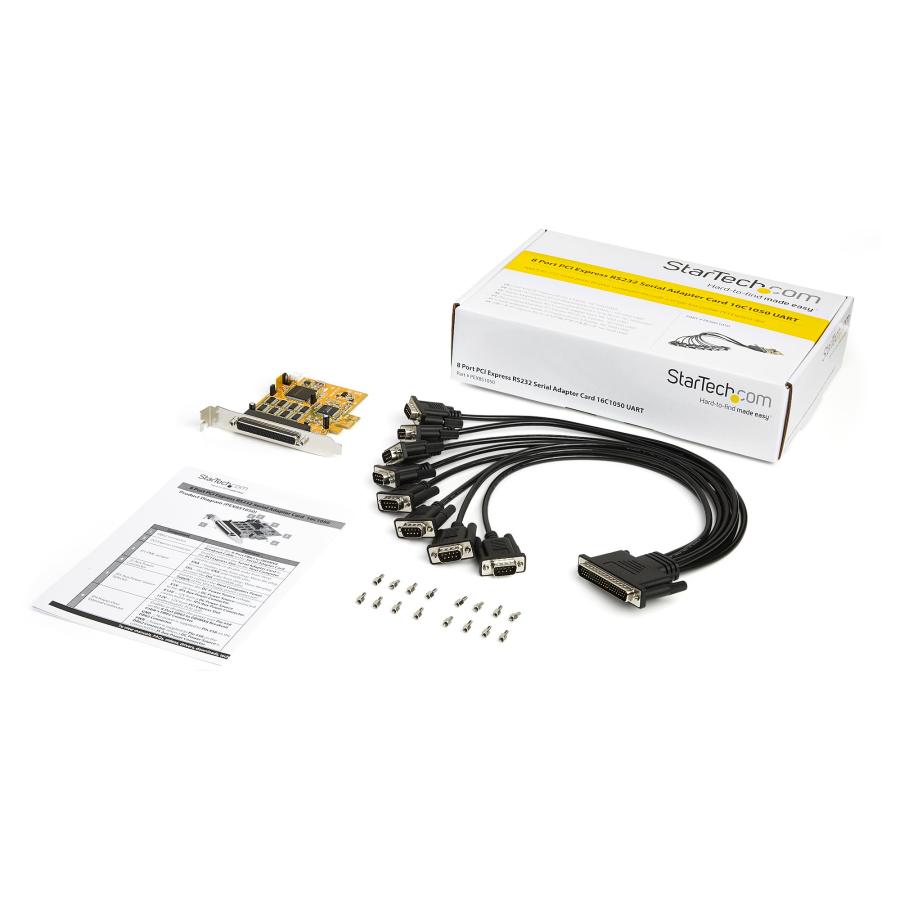8シリアルポート増設PCI Expressカード RS232C拡張ボード 16C1050 UART