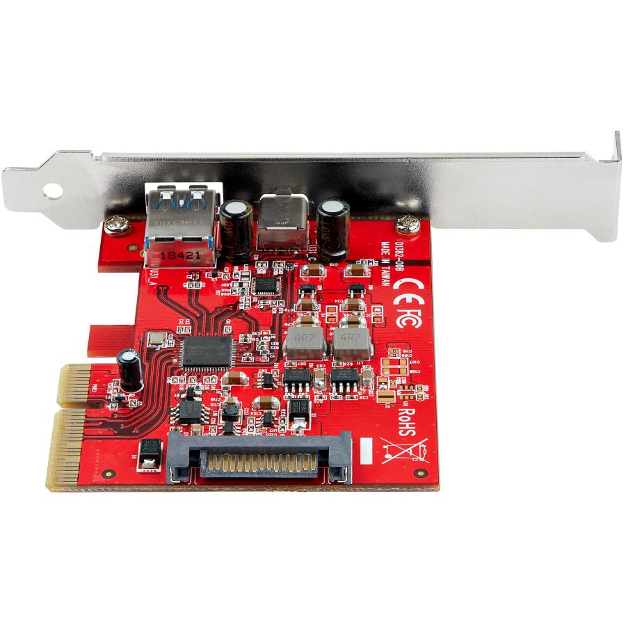 2ポート10Gbps USB-A USB-C増設PCI Expressカード 1x USB Type-C Type