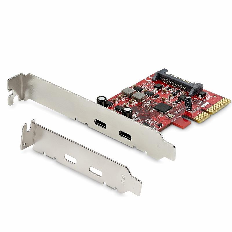 2ポートUSB Type-C増設PCI Expressカード USB 3.1 Gen 2(10Gbps)準拠