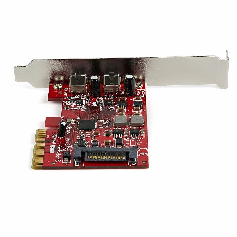 2ポートUSB Type-C増設PCI Expressカード USB 3.1 Gen 2(10Gbps)準拠