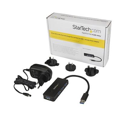4ポート USB 3.0ハブ 充電ポート付きミニハブ ACアダプタ付属 スターテック StarTech.com 2年保証_2